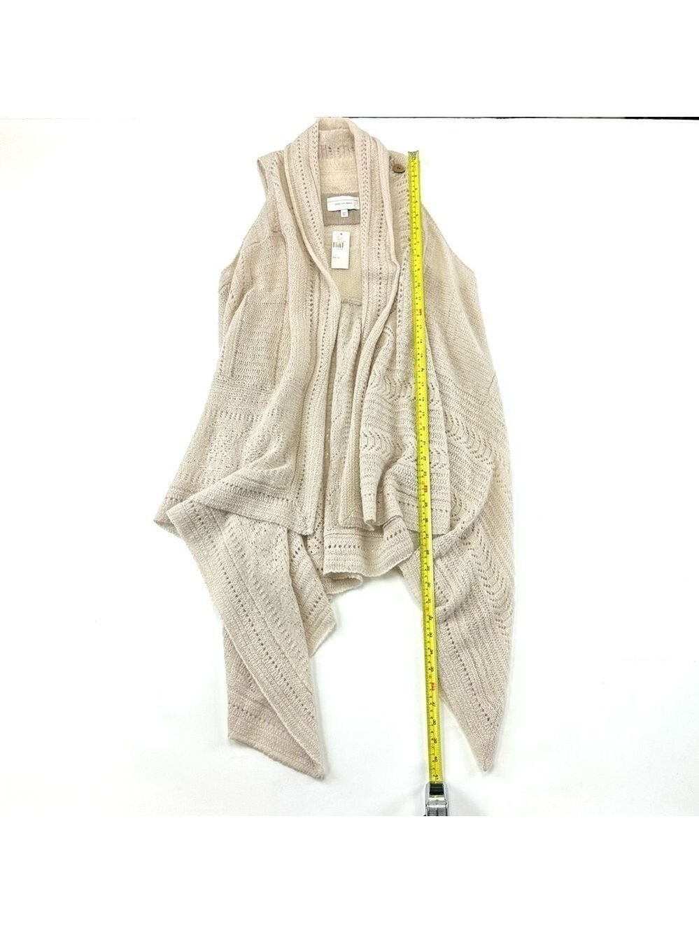 Angel of the North Anthropologie cream pointelle NWT knit vest XS/S boho coastal - Picture 6 of 10